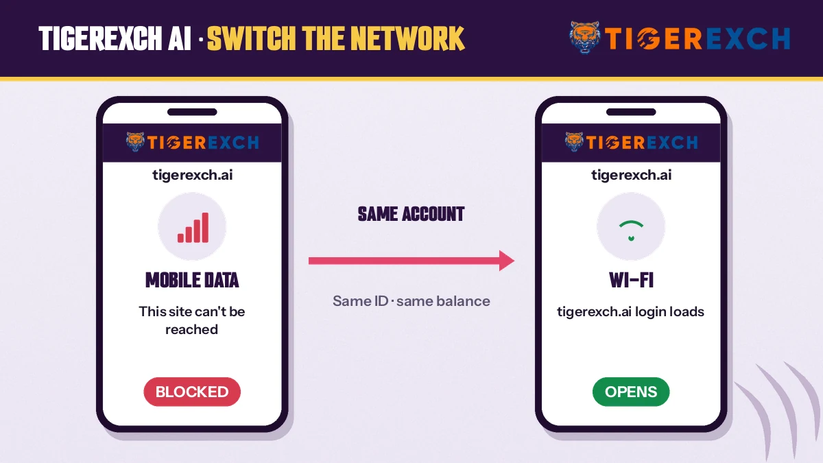 Player switching from mobile data to Wi-Fi to reopen the Tigerexch AI address with the same account