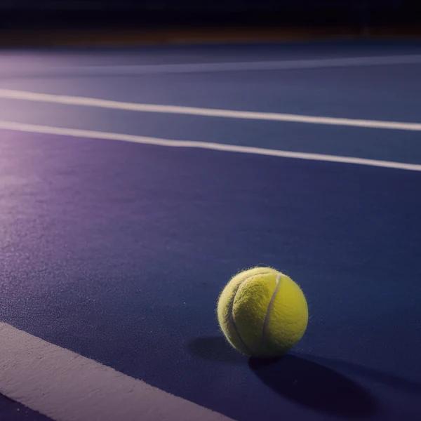 Tennis tile with a player serving on a hard court