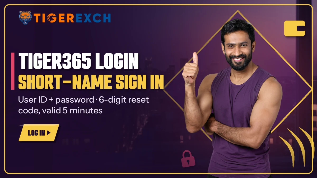 Man in a purple vest with arms crossed beside the Tiger365 short-name sign in banner